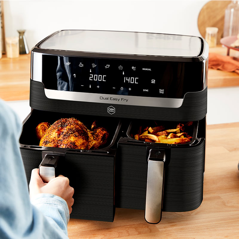 OBH Nordica Dual Easy Fry & Grill airfryer black