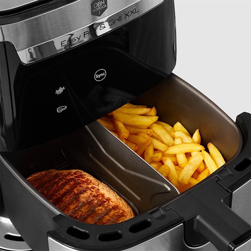 OBH Nordica - Easy Fry & Grill Luftfritös XXL 2in1 - Silver 1830W