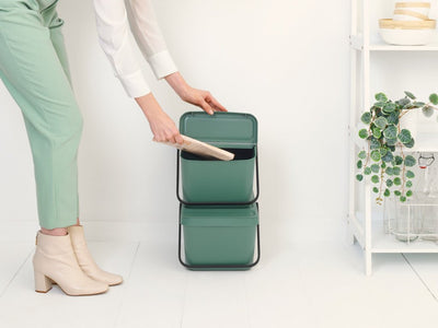 Brabantia - Sort & Go stapelbar papperskorg 20L - Jade Green