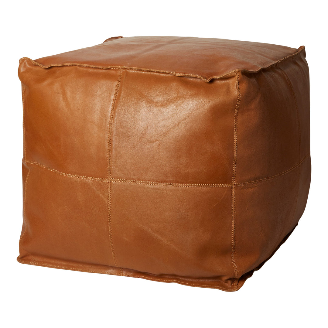 Puff 50x50x45 cm - i bøffel læder - natur