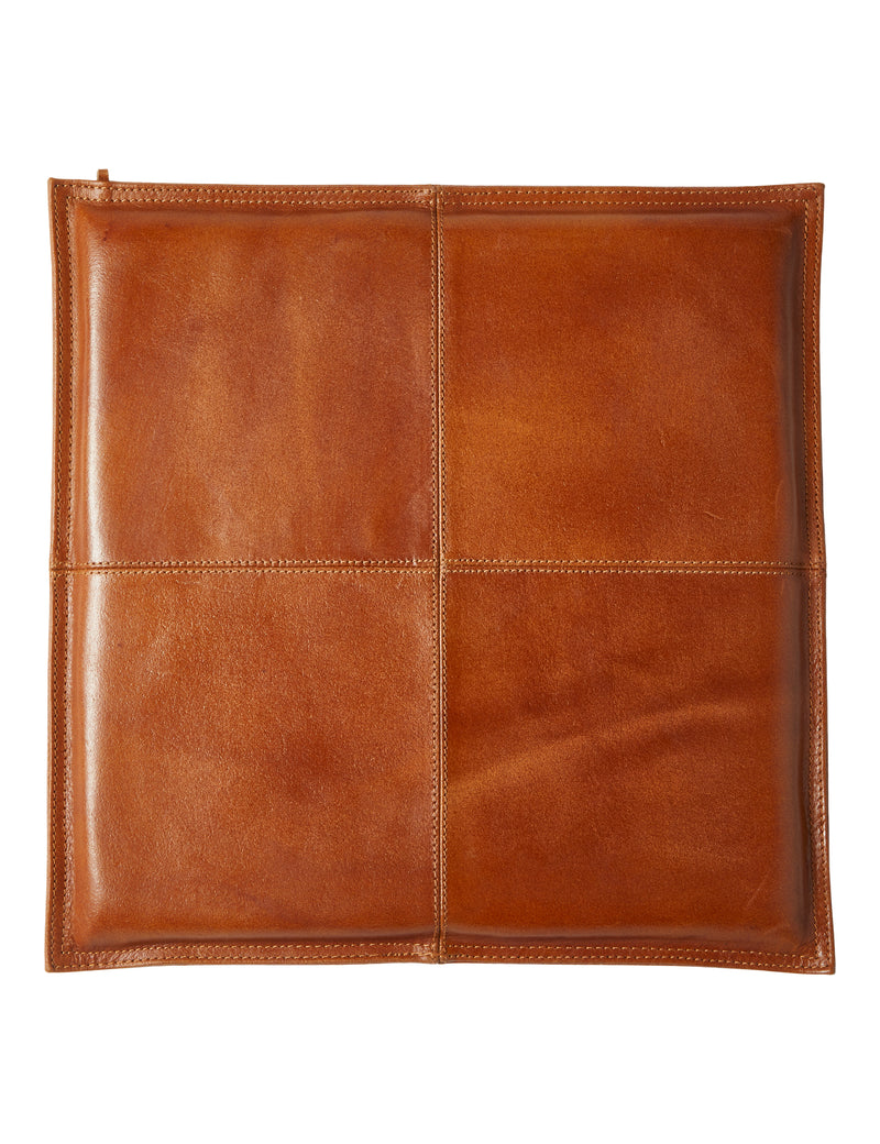 Sitzkissen 38x38 Büffelleder Cognac