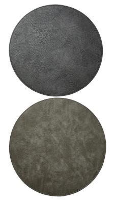 Dækkeserviet PU Ø38cm sort/grå