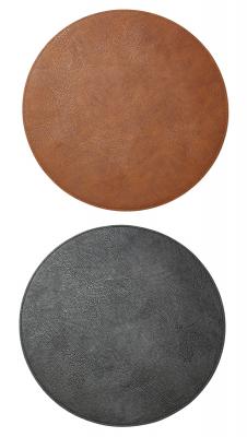 Dækkeserviet PU Ø38 cm cognac/sort