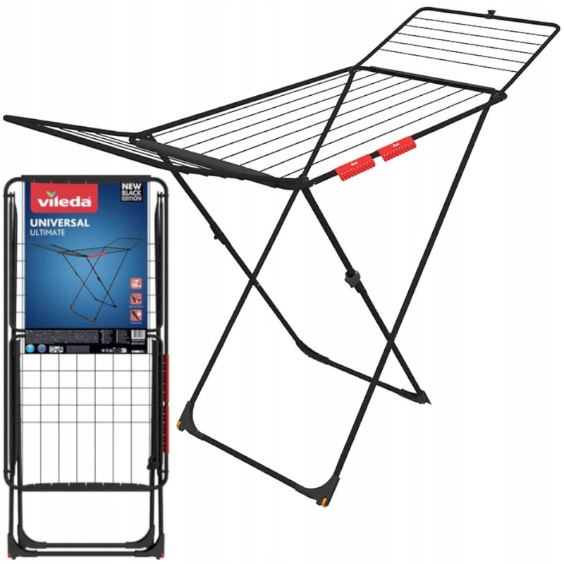 Vileda Universal Ultimate Wäscheständer für Flügel, 18 m, schwarz