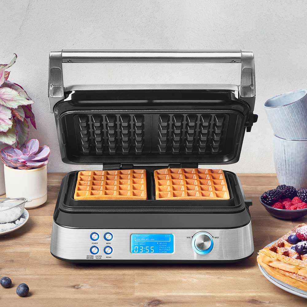 Gastroback - Dubbelt våffeljärn - 1600 Watt - 5 program - Silver