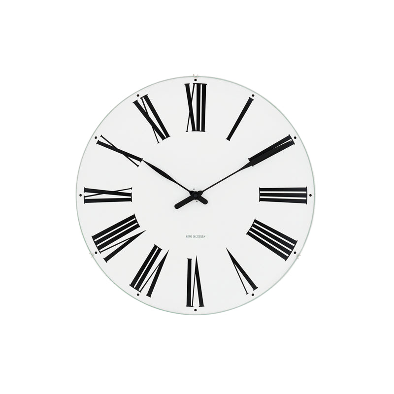 Arne Jacobsen - Romersk väggklocka Ø16 cm vit/svart 