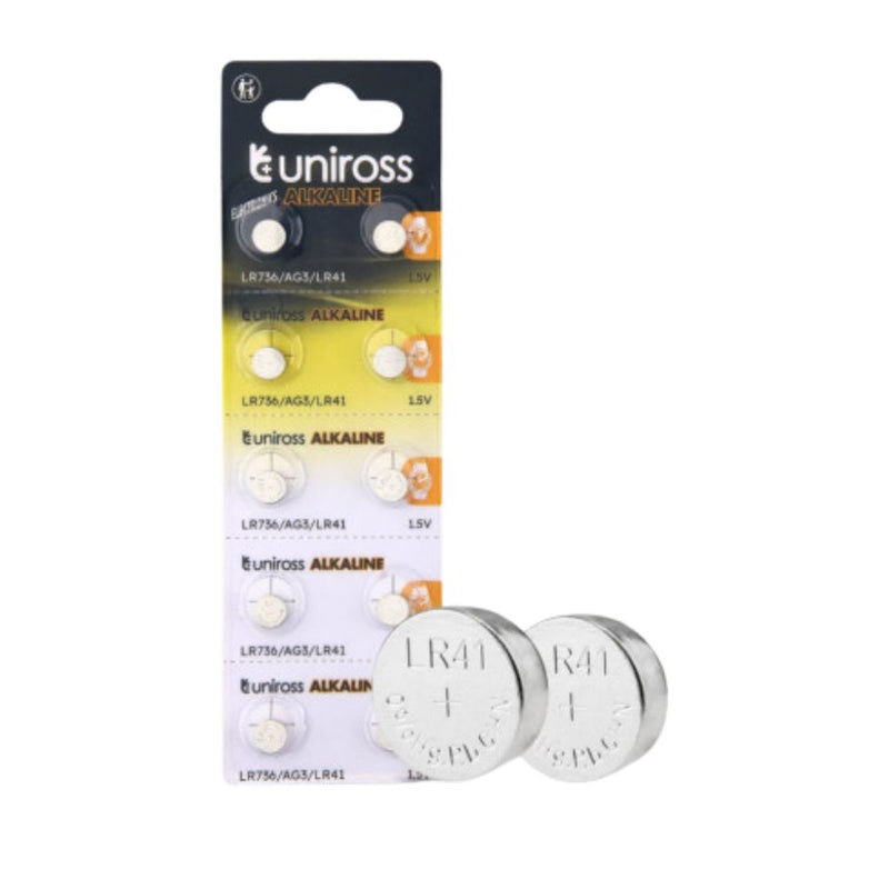 Uniross - Batteri LR736, AG3, LR41 - 10 stk.