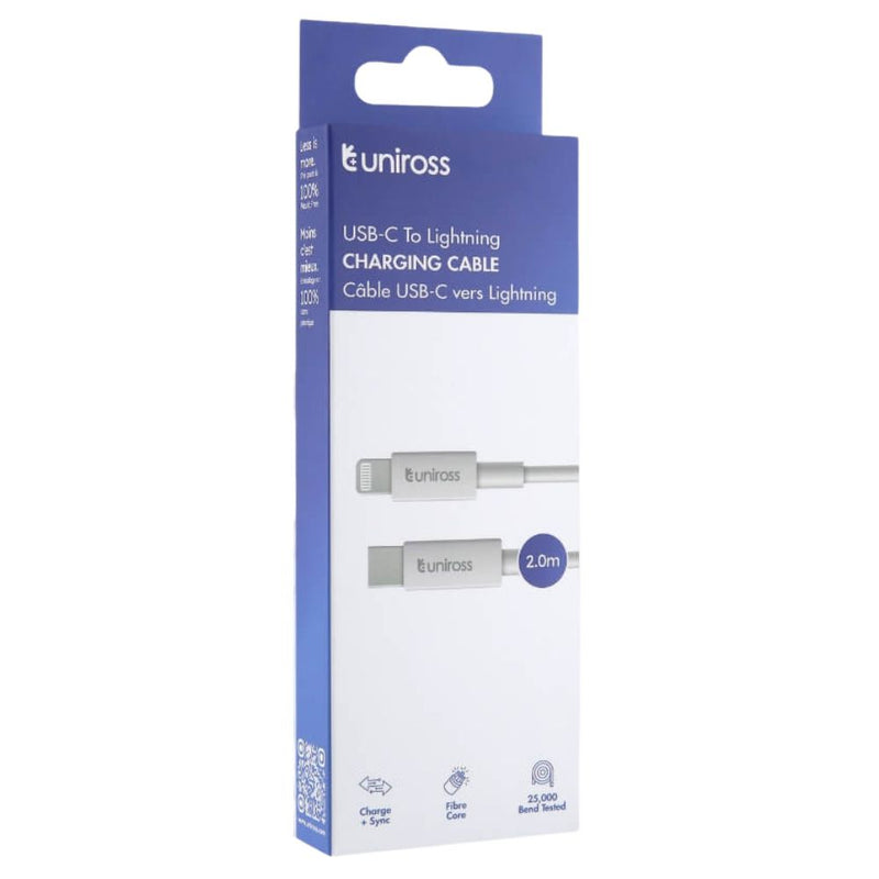 Uniross - USB-C To Lightning kabel 2 m