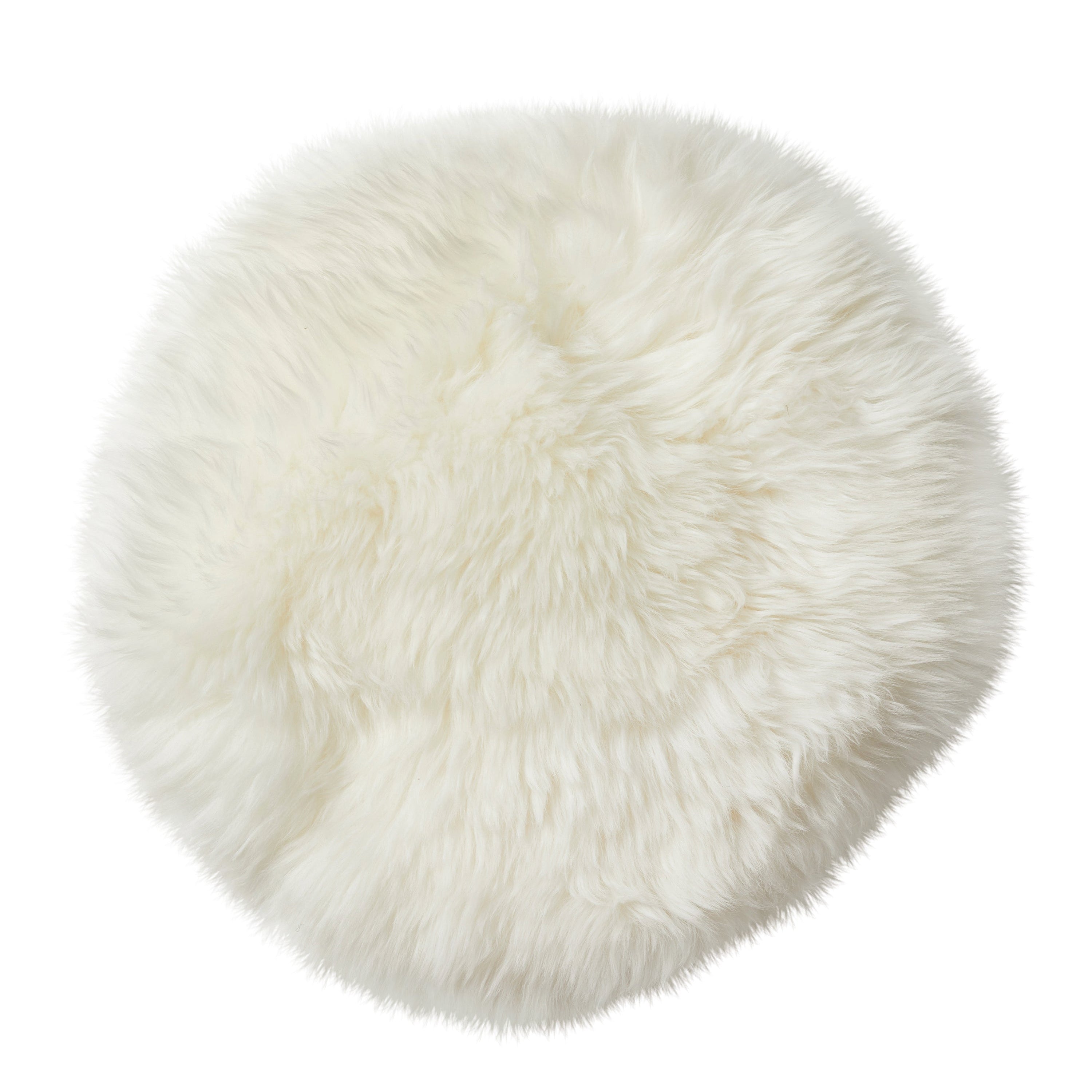 Lädersits Ø 34 cm Nya Zeeländskt vitt