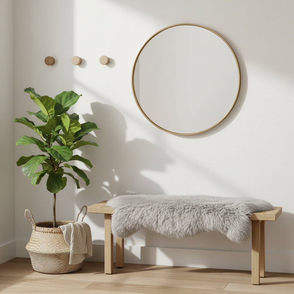 Lammskinn - 140x70cm - Ljusgrå