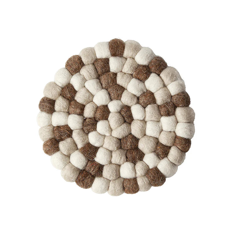 Underläggsunderlägg ull Ø20 cm multi natur/brun