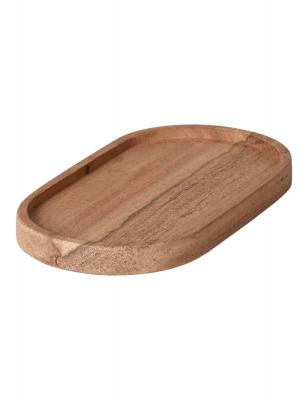 Fat med kant oval 21x11 cm naturlig akacia