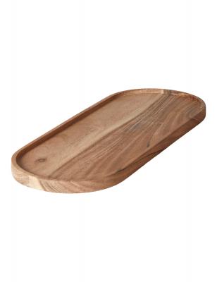 Ovalt fat med kant 38x15 cm naturlig akacia