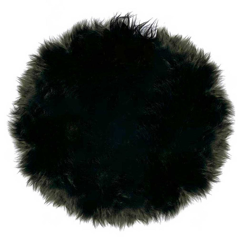 Neuseeländisches Original-Sitzkissen Ø34 cm Schwarz