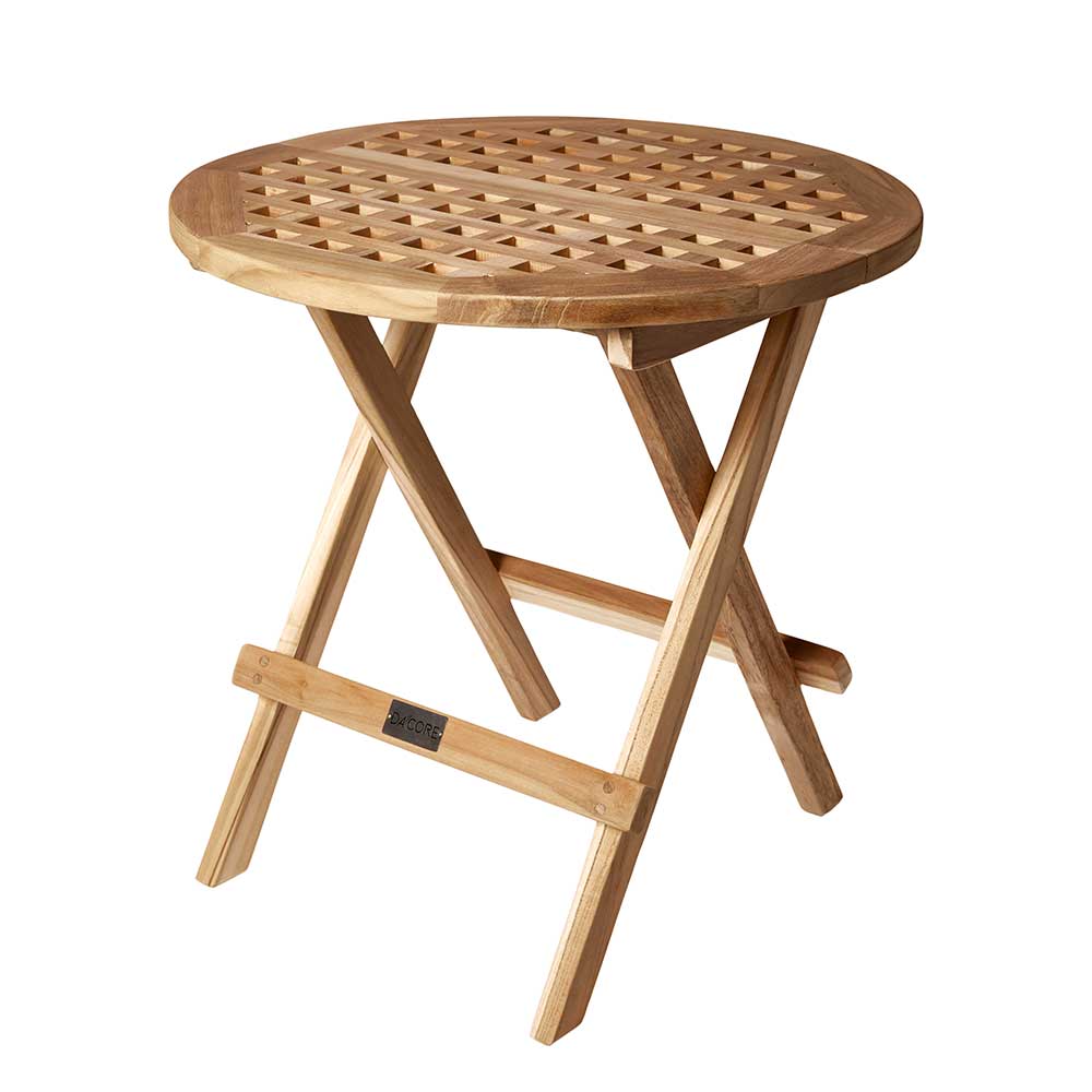 Bord ristklap Ø50 cm teak natur