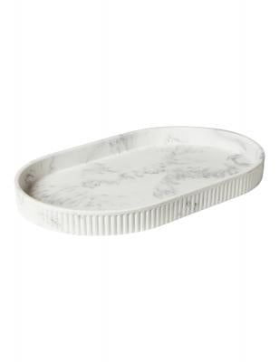 Bakke oval 25x2x15,5 cm polyresin marmor