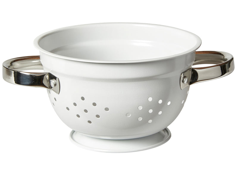 Retro-Sieb/Abtropfsieb Ø17 cm Stahl weiß
