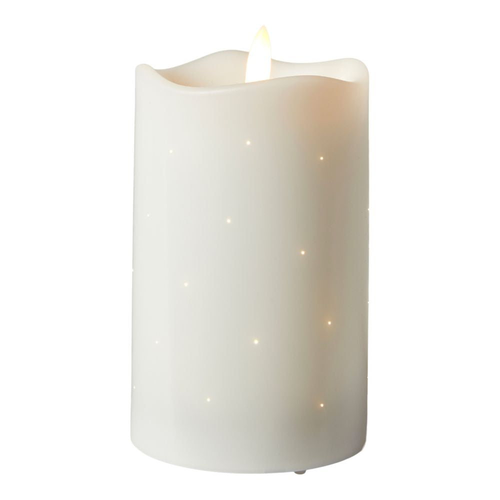 LED bloklys - Twinkle plast hvid - lille