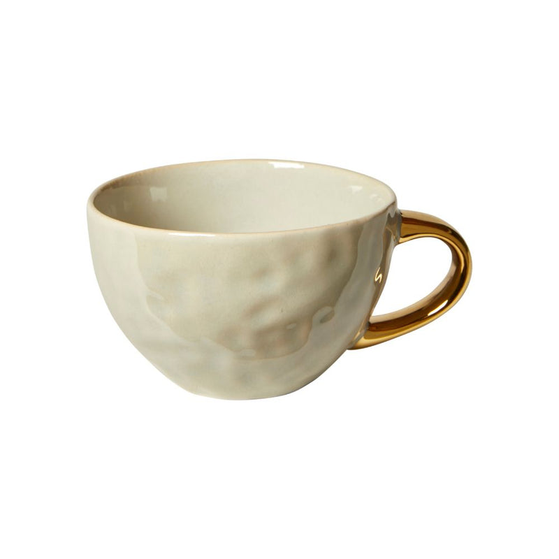 Mugg i mint med guldfärgat handtag - D10,2x9,2 cm