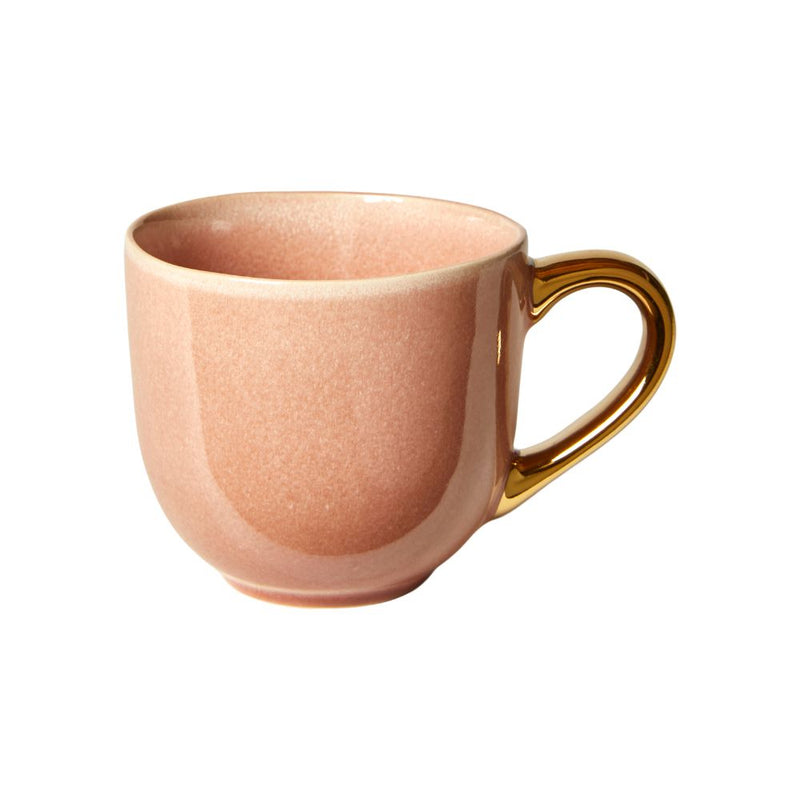 Tasse in Rosa mit goldfarbenem Griff – D11x7 cm