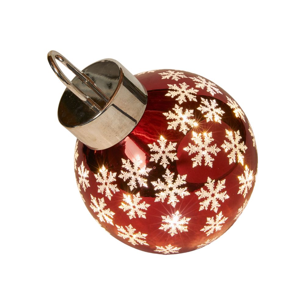 Julekugle med LED og snefnug Ø20 cm