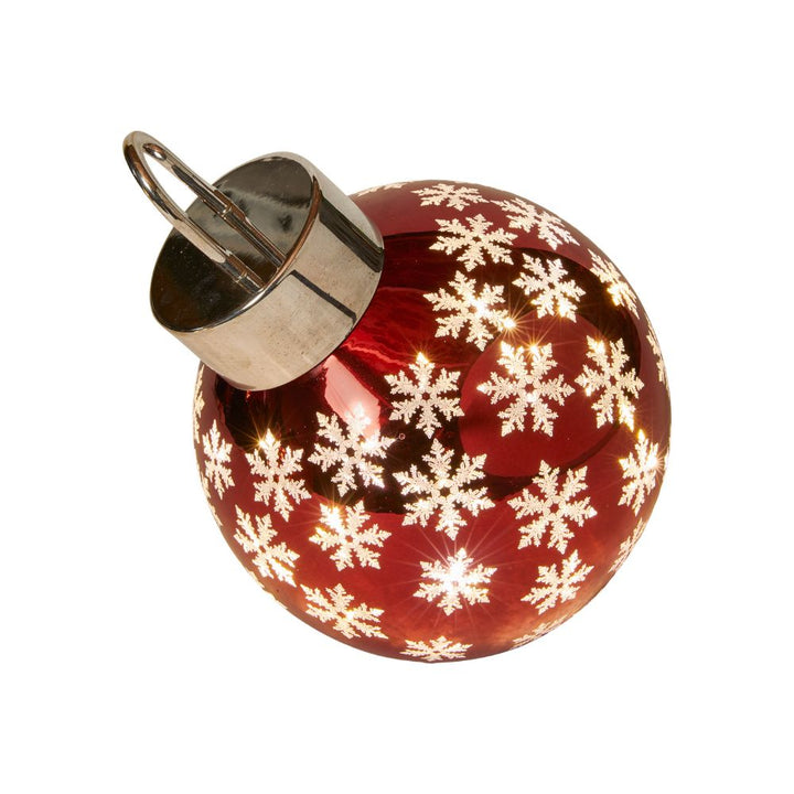 Julekugle med LED og snefnug Ø20 cm