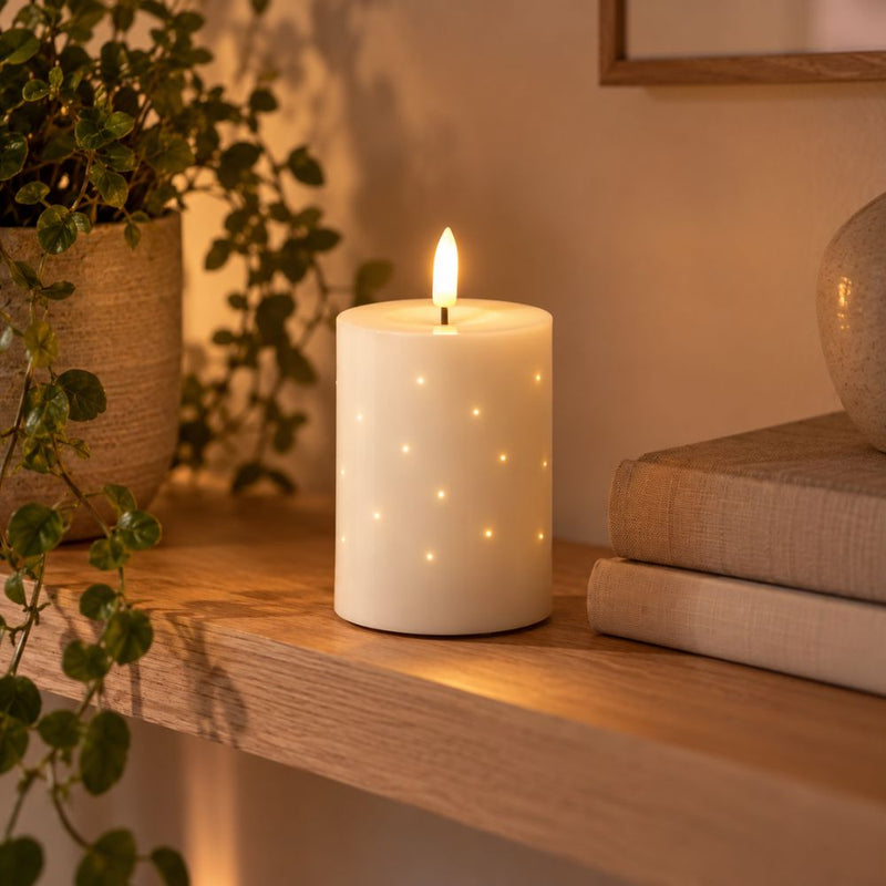 LED-Stumpenkerze mit Twinkle - klein
