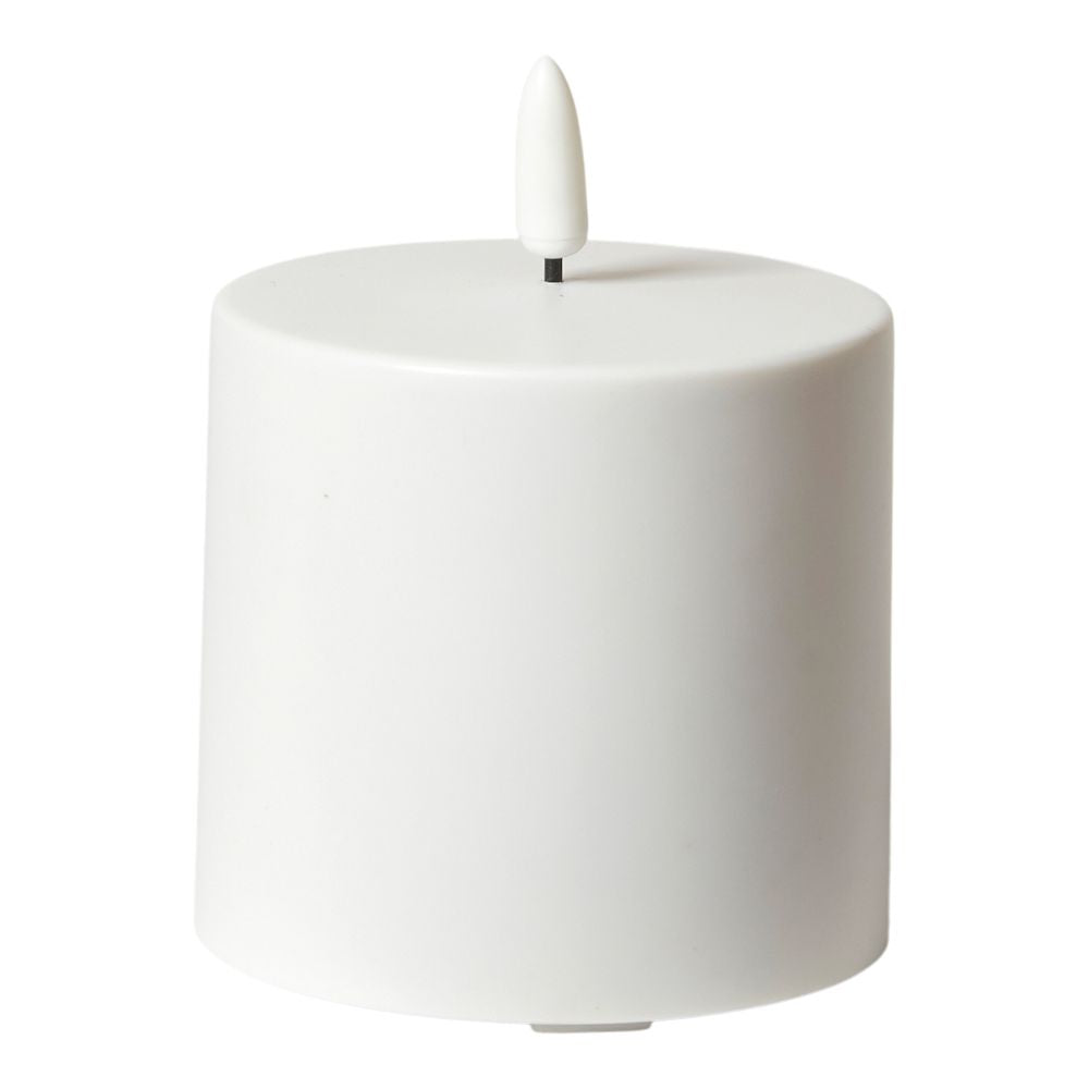 LED bloklys 3D flamme -  Ø8x7,5 cm