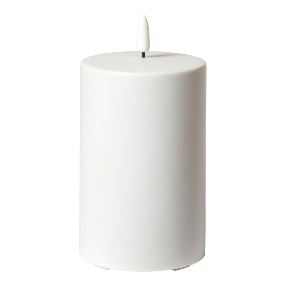 LED bloklys 3D flamme - Ø8x12,5 cm