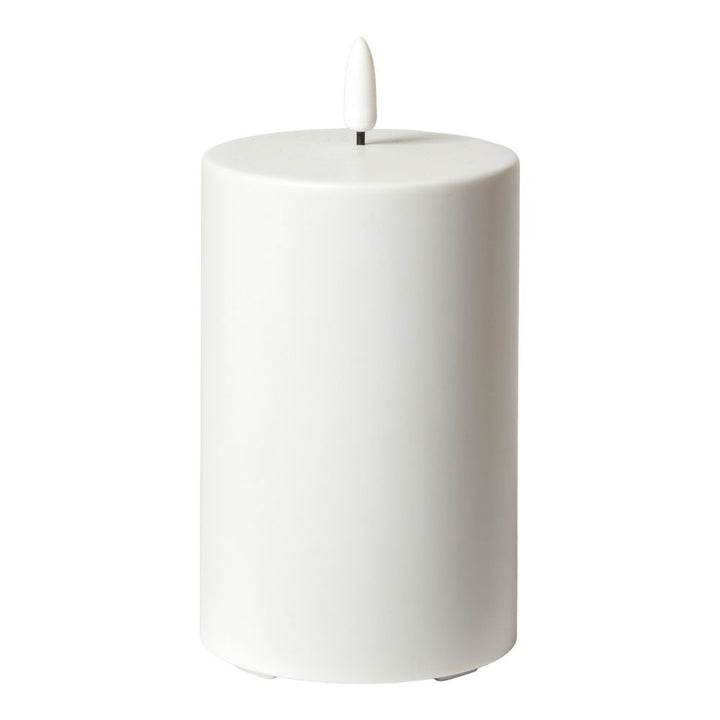 LED bloklys 3D flamme - Ø8x12,5 cm