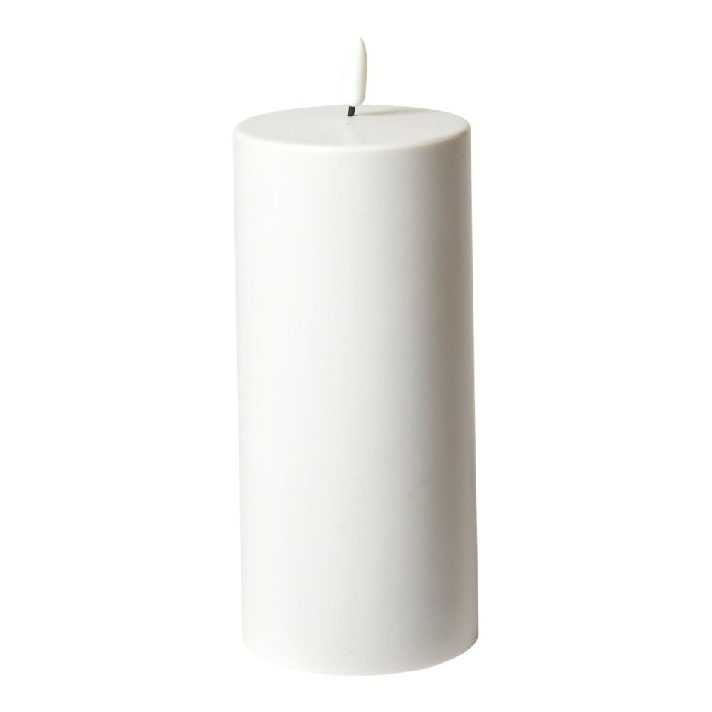 LED bloklys 3D flamme - Ø8x17,5 cm