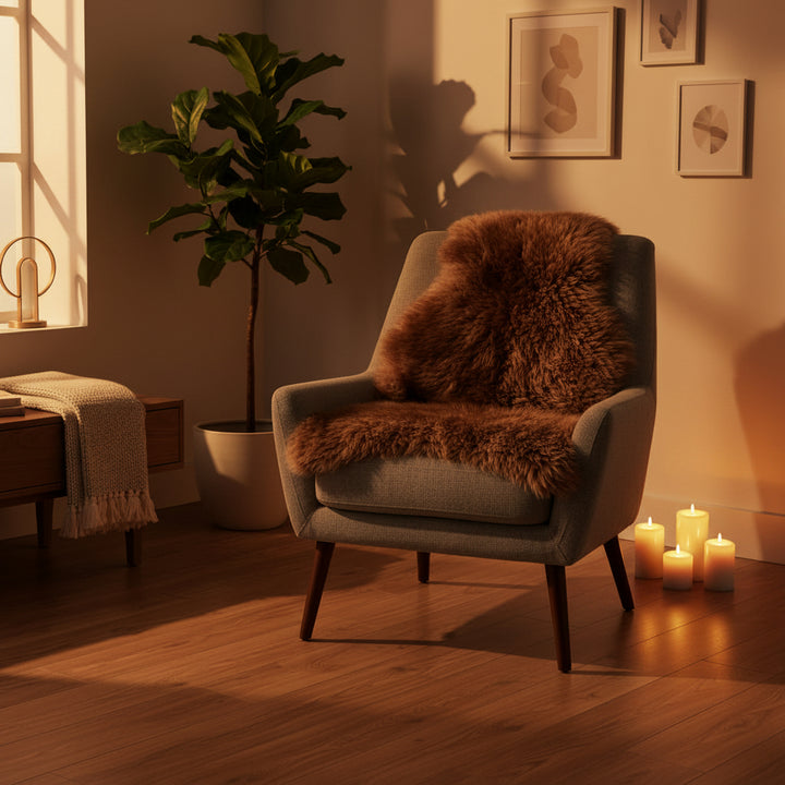 Lammskinn - 140x70 cm - Brun