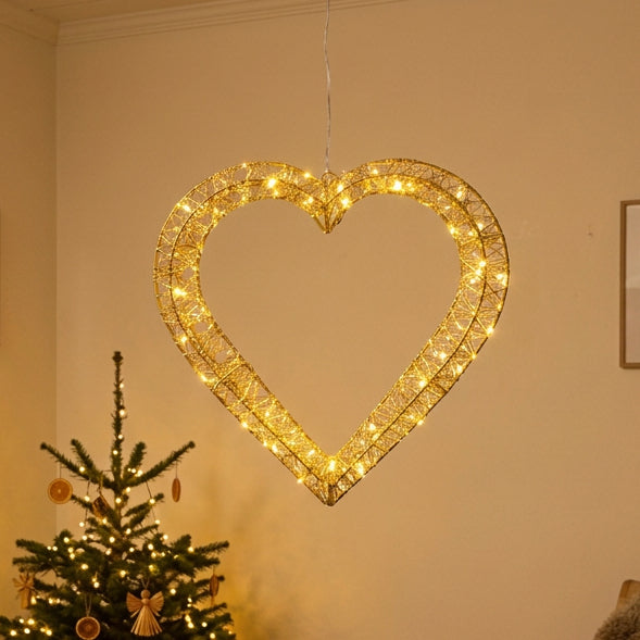 Lichtherz mit LED - 30 cm