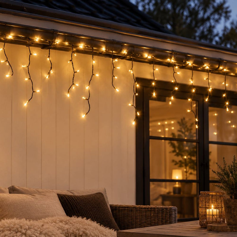 Istapkæde - 400 LED - 8 m - dobbelt timer