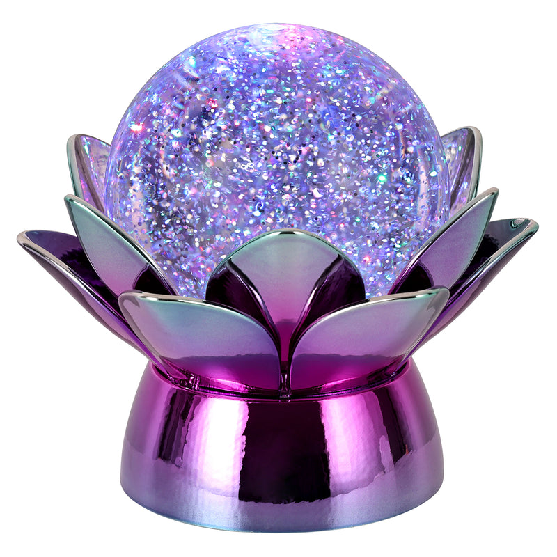 Näckros-glitterlampa 17x17x14 cm inkl. USB-kabel
