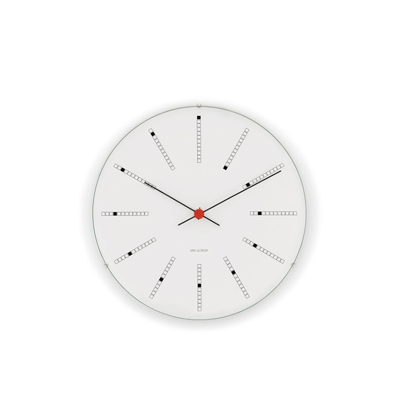 Arne Jacobsen - Bankers väggklocka Ø16 cm vit/svart/röd