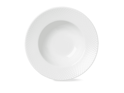 Lyngby Porcelæn - Rhombe dyb tallerken hvid 24,5 cm