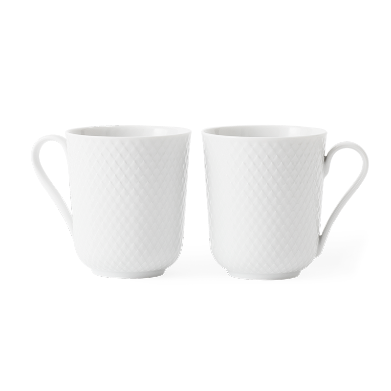 Lyngby Porzellan - Rhombe Tasse weiß 33 cl 2 Stück.