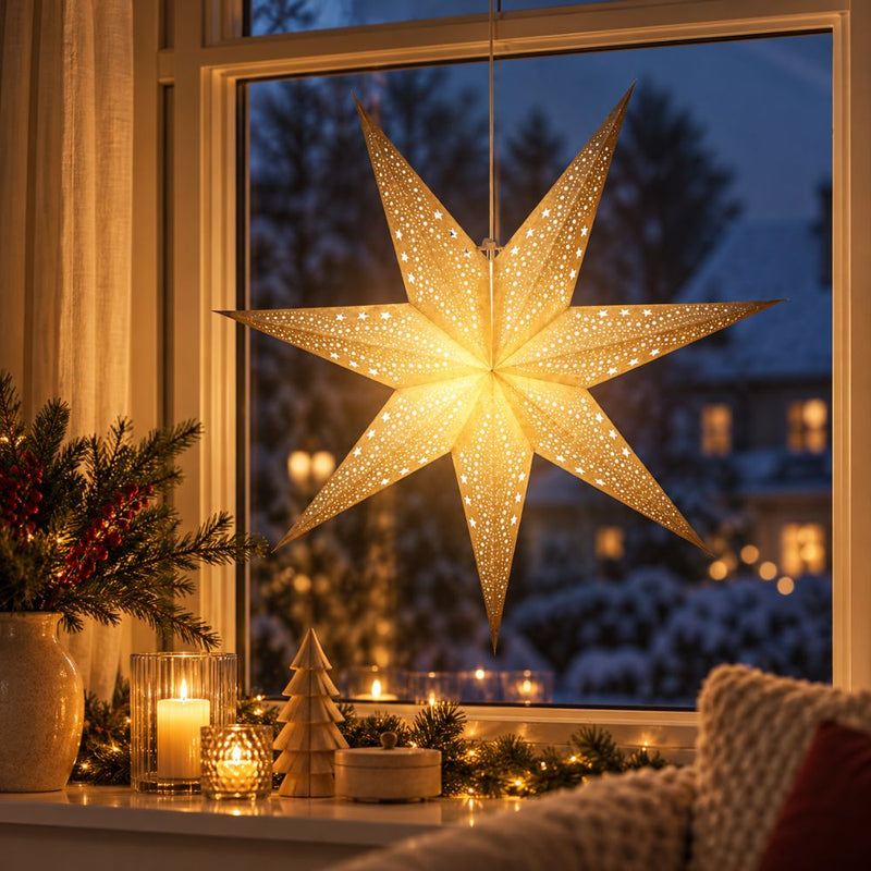 Det gamle apotek - Papirstjerne med lys Ø60 cm