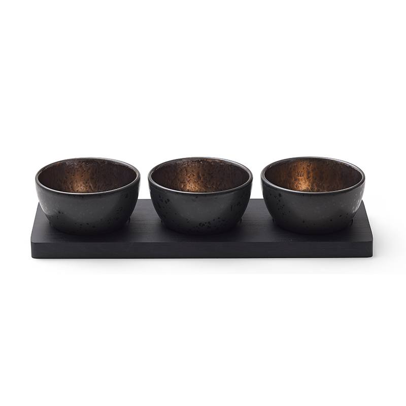 BITZ Cabaret set 32x11 cm Dia. 10x6 cm 4 delar - Svart/Bronze