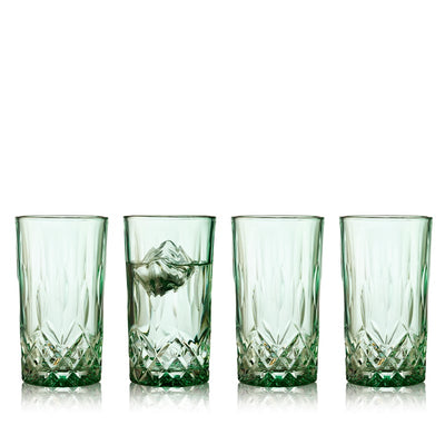 Lyngby Glas - Highball Sorrento vattenglas/dryckesglas 38 cl 4 st - grön