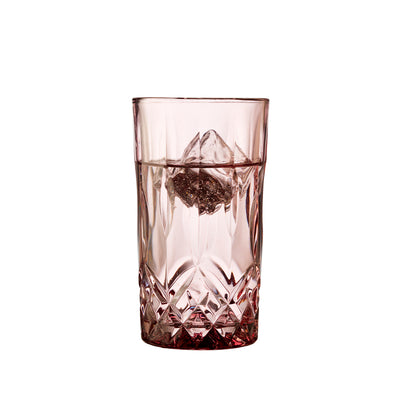 Lyngby Glas - Highball Sorrento vattenglas/dryckesglas - 38 cl - 4 st - rosa