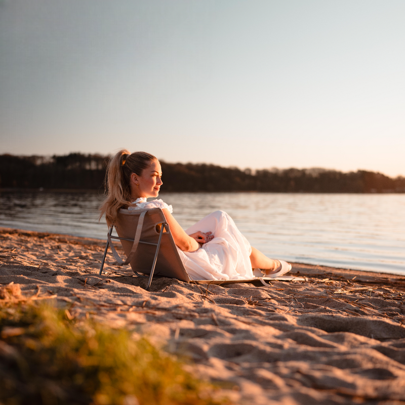 Faltbare Strandmatte mit Rückenlehne