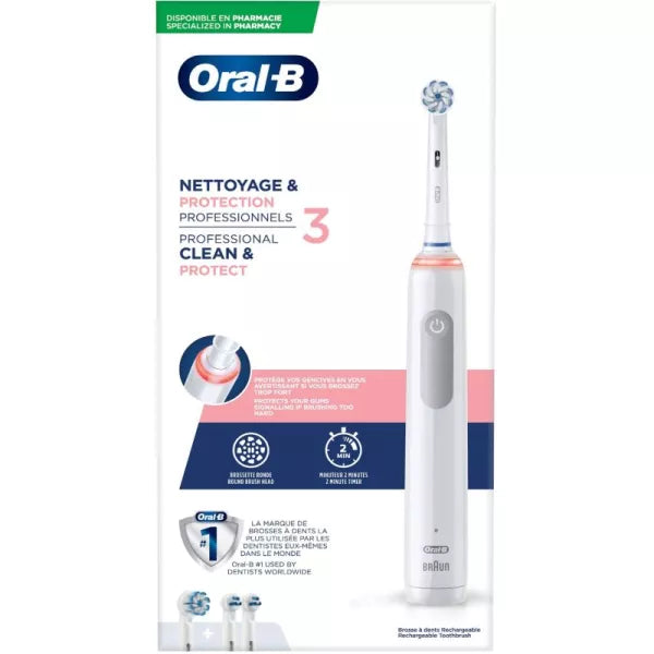Oral B tandbørste Pro 3 Clean & Protect Sensitive