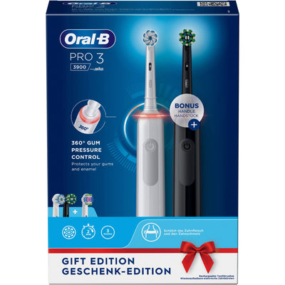 Oral-B - Pro gavesæt med to tandbørster 3 3900 Duo black/white