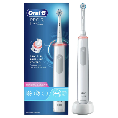 Oral B - tandbørste Pro 3 3000 hvid Sensitive