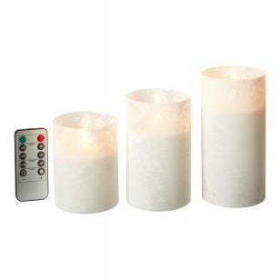 LED cylinderglas 3 stk.- med fjernbetjening