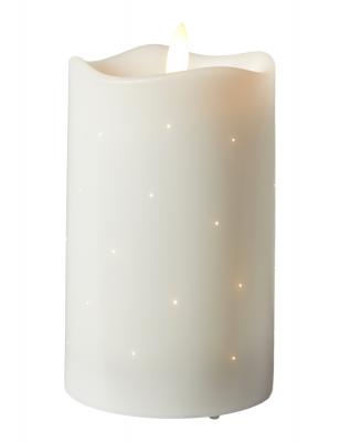LED bloklys - Twinkle plast hvid - lille