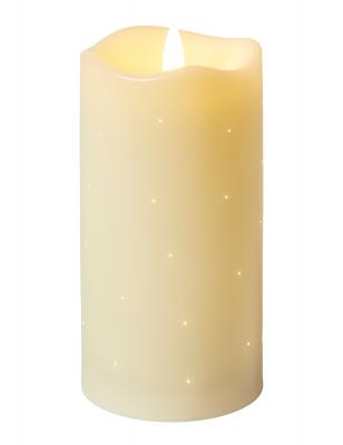 LED bloklys - Twinkle plast hvid - stor