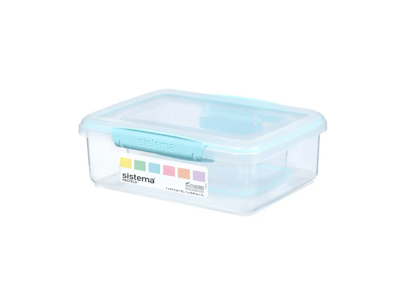 Sistema – Aufbewahrungsbox, 2 Stück, 2 l und 1 l – Klip It Pastels